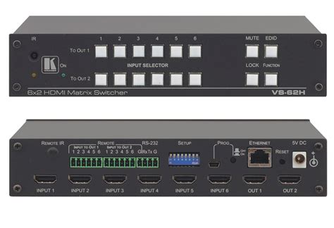 Kramer Vs 62h 6x2 4k Uhd Hdmi Matrix Switcher