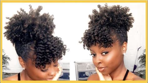 High Puff With Bangs On Natural Hair W Creme Of Nature Aloe And Black