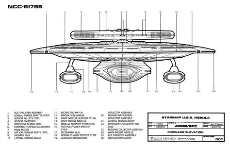 Star Trek Blueprints Nebula Class Starship U S S Nebula NCC