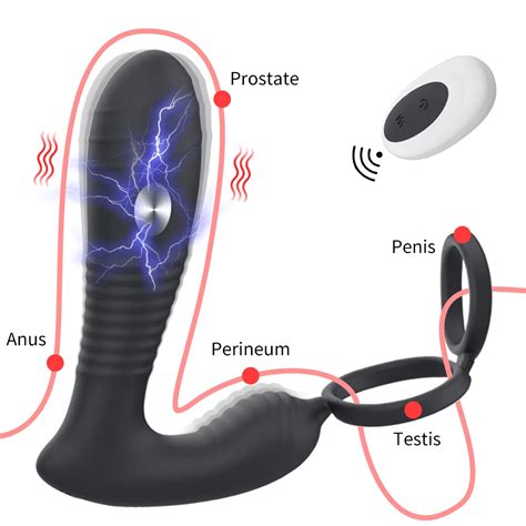 Male Prostate Massage Vibrator Anal Plug Silicone Electric Shock Massager Stimulator Butt Delay
