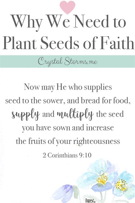 Why We Need To Plant Seeds Of Faith Crystal Storms
