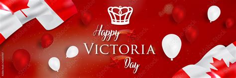 Happy Victoria Day Victoria Day Icon With Canada Flag And Crown