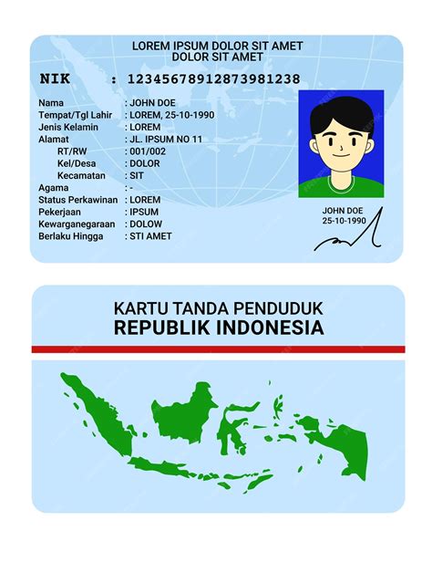 Premium Vector | Indonesia ID card Ktp illustration flat design