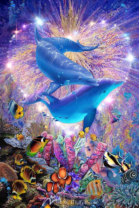 Dolphin Romance Wallpaper Wall Mural By Magic Murals