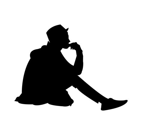 Black Silhouette Sitting