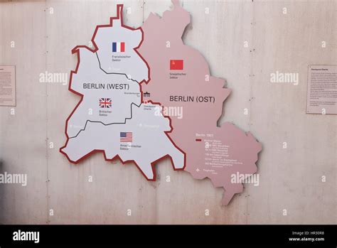 Map Of East And West Berlin Germany Stock Photo Alamy
