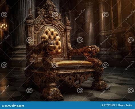 A Regal And Ornate Throne In A Grand And Opulent Palace Created With