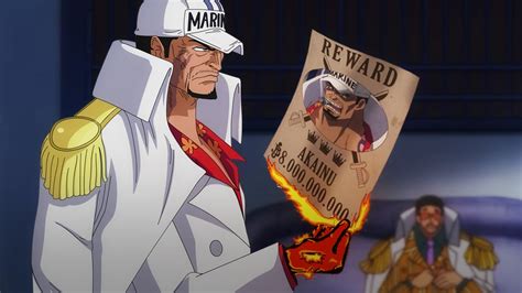 Admirals Bounties Revealed Akainu S Reaction To Seeing His Poster One Piece YouTube
