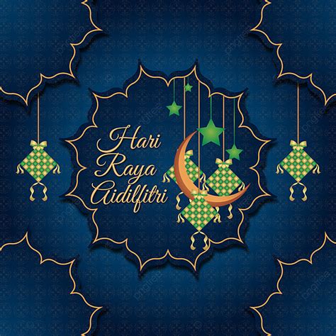 Eid Mubarak Selamat Hari Raya Aidilfitri Greeting With Background On