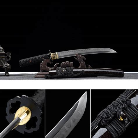 Handmade Black Storm Tantojapanese Samurai Swordreal Black Tanto