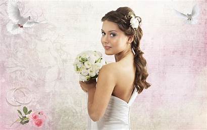 Bride Wallpapers Bouquet Marriage Background Beauty Holding