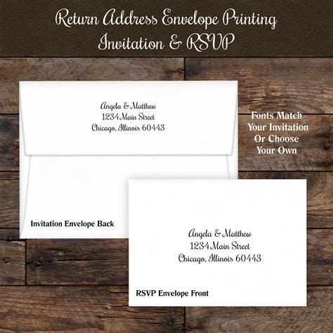 Return Address Printing On Wedding Invitations Response Etsy
