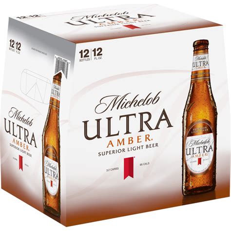 Michelob Ultra Amber Light Beer 12 Pack Beer 12 Fl Oz Bottles Casey