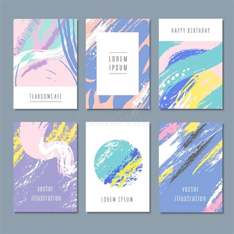 Watercolor Pastel Abstract Backgrounds Vector Invitation Cards With