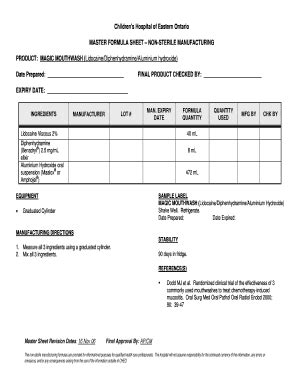 Magic Mouthwash Recipe Form Fill Out And Sign Printable PDF Template SignNow