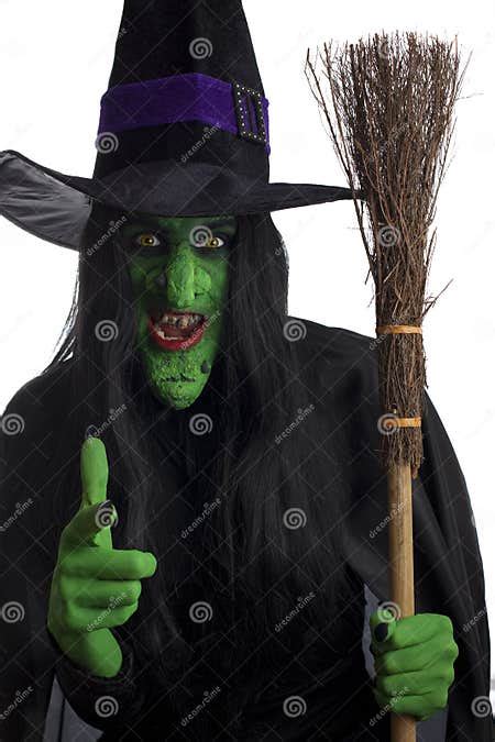 Evil Witch And Her Broomstick Stock Image Image Of Autumn Dark