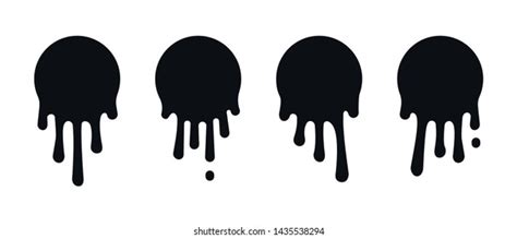 Dripping Stickers Circle Labels Round Liquid Stock Vector Royalty Free