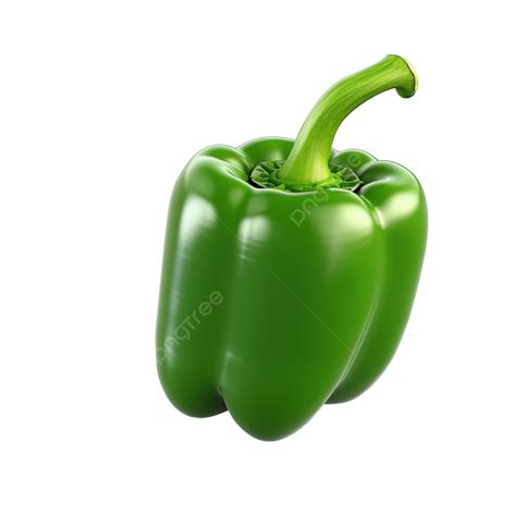 3d Green Bell Pepper Bell Pepper Vegetable Healthy Png Transparent