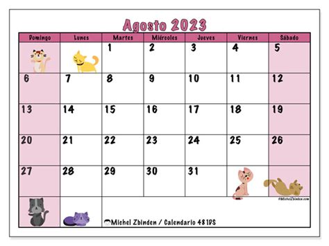 Calendario Agosto De 2023 Para Imprimir “442ds” Michel Zbinden Cl