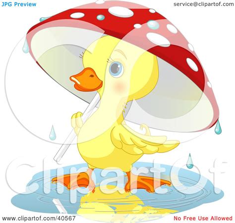 Clipart Illustration Of A Cute Yellow Duckling Strolling Under A