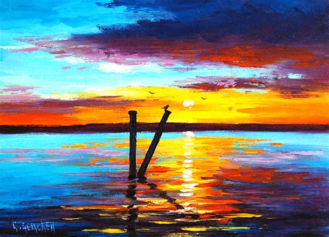 Sunset Lake Painting By Graham Gercken