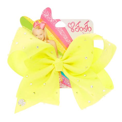 Regular price $14.99 ott shocking hot pink white baby toddler headband. JoJo Siwa Large Yellow Rhinestone Hair Bow | Claire's