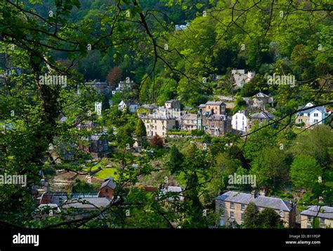 View Of The Village Of Matlock Bath From Lovers Walk Derbyshire Peak