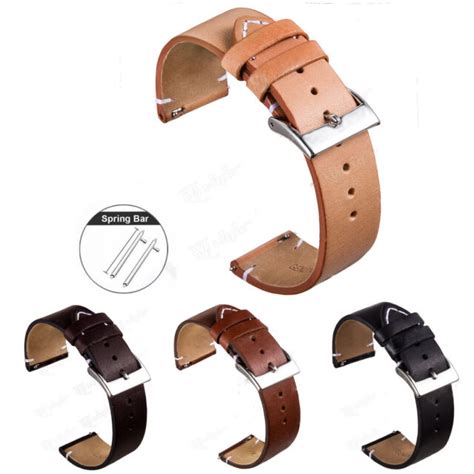 Universal Retro Leather Watch Band Strap Belt For Smart Watch 18mm 20mm