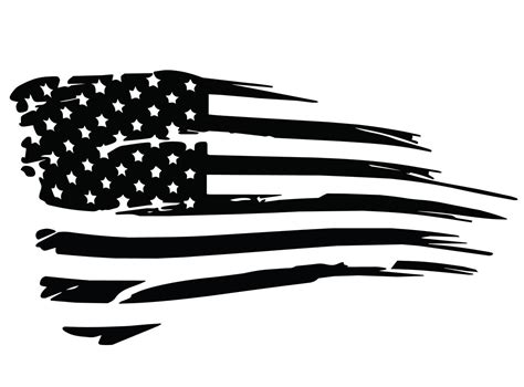 Matte Black American Flag Decal