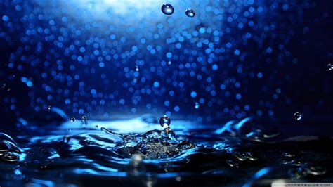 Wallpaper Night Nature Reflection Blue Background Water Drops