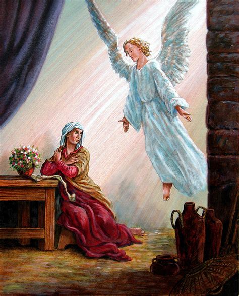 Mary And Angel Painting By John Lautermilch