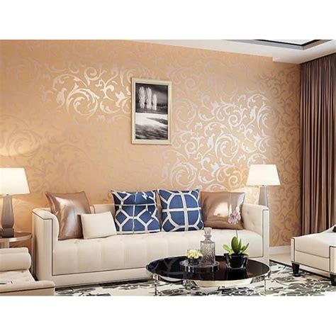 Exotic Wallpapers Adore Decor Subtle Peach Flora Pvc Wallpaper For