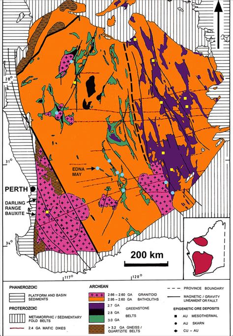 Bedrock Geological Map Of The Archean Yilgarn Craton Western