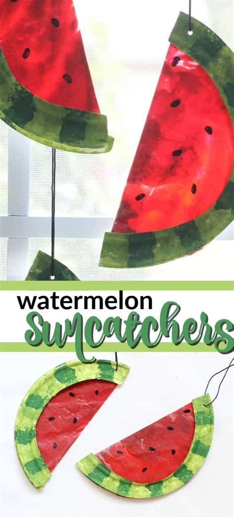 Watermelon Suncatchers Are A Fun Summer Craft Kids Can Make With Adults