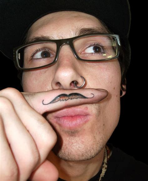 Mustache Finger Tattoo Designs Ideas And Meaning Tattoos For You