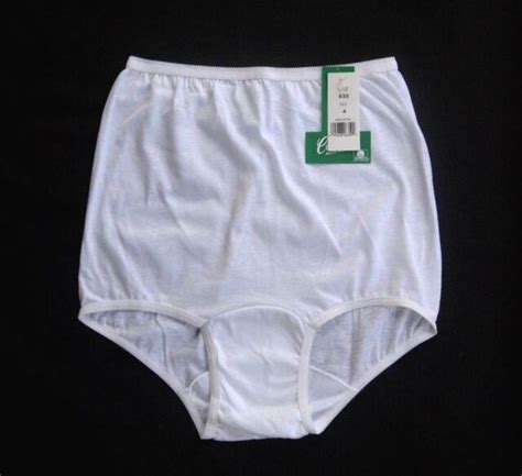 Wide Gusset White Panties Cotton Sz Carole Made In USA S Style