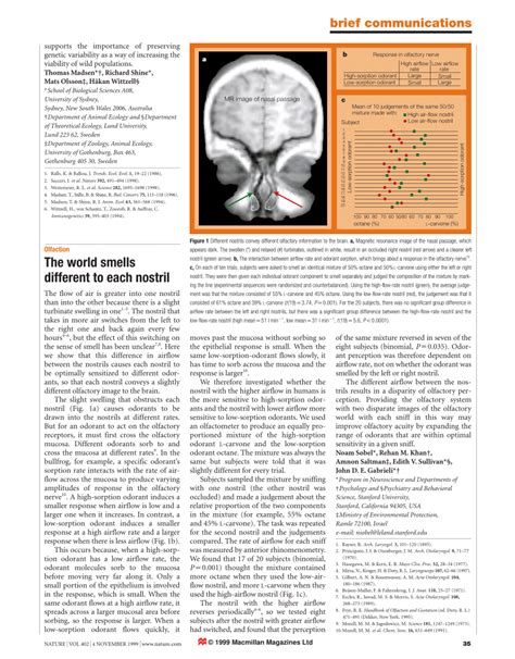 Pdf Olfaction The World Smells Different To Each Nostril