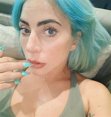 Lady Gaga In Lingerie And Bikini With Azure Hair Photos The