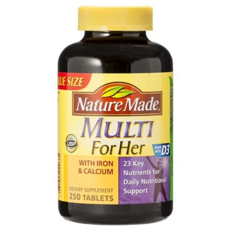 Nature Made Multi For Her With Iron And Calcium Tablets 250 Count