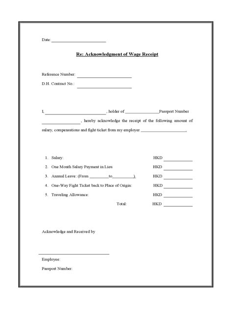 Salary Receipt Form 2 Free Templates In Pdf Word Excel Download