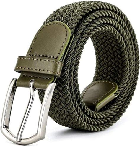 Microgadget Men Belts Elastic Braided Stretch Belt With Covered