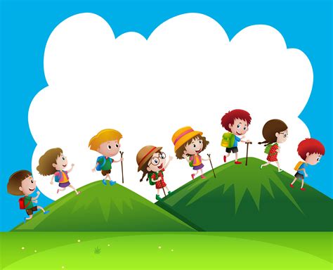 Children Hiking Vector Art Icons And Graphics For Free Download