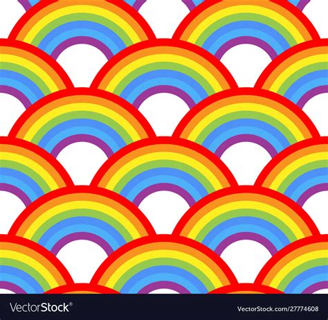 Seamless Rainbow Pattern On White Background Vector Image