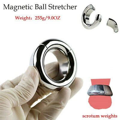 Magnetic Ball Stretcher Penis Chastity Ring Stainless Steel Testicle