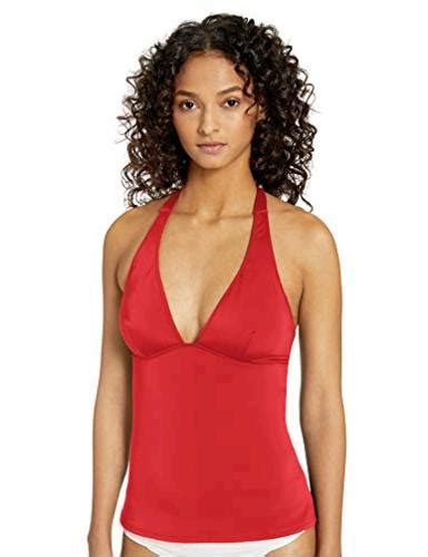 Essentials Womens Tankini Swimsuit Top Red Size Small Lkf6 Ebay