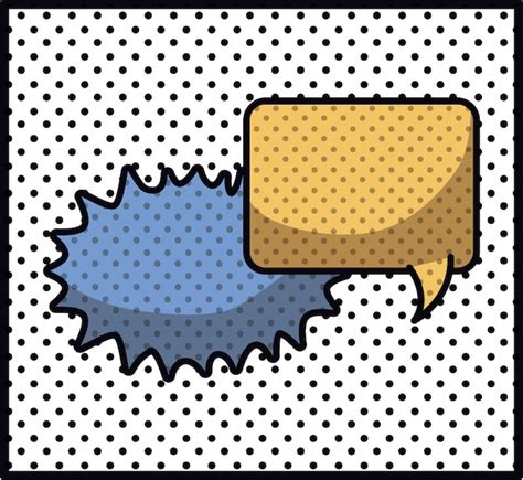 Premium Vector Two Speech Bubbles Pop Art Style