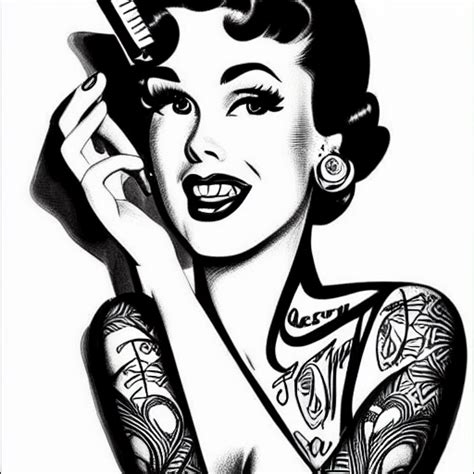 50s Pin Up Coloring Book · Creative Fabrica