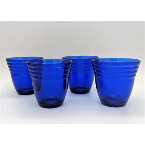 Vintage Cobalt Blue Juice Glasses Set Of 4 Chairish