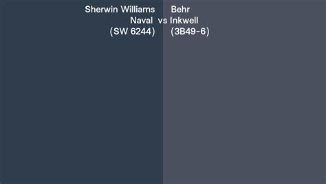 Sherwin Williams Naval Sw 6244 Vs Behr Inkwell 3b49 6 Side By Side
