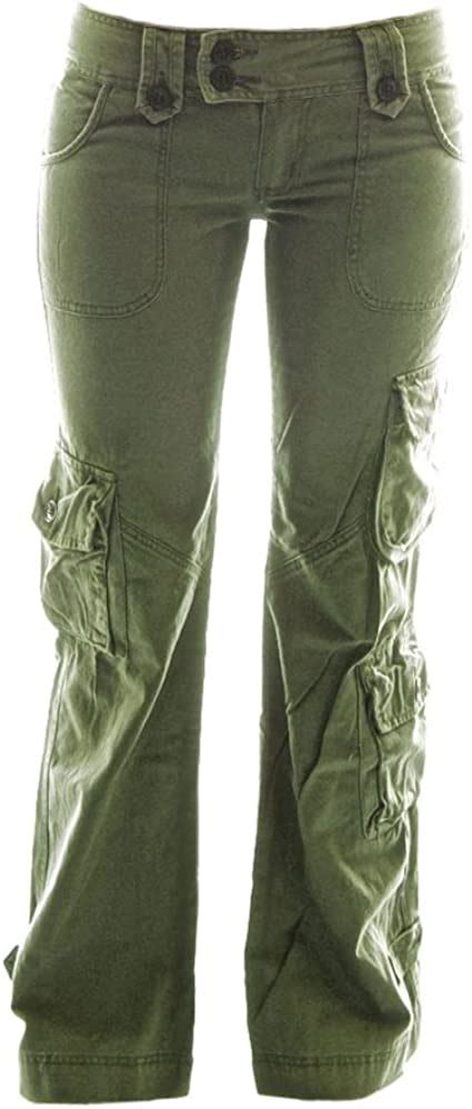 Molecule Womens Himalayan Hipsters Low Rise Flared Green Cargo Pants Usa 0xs Tag S Field